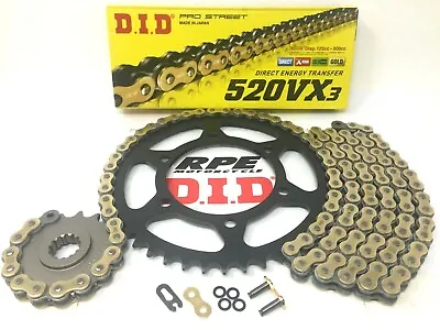 Yamaha R6 2006-20 DID VX3 520 X-Ring Chain And Sprockets Kit Gold Or Silver • $149.99