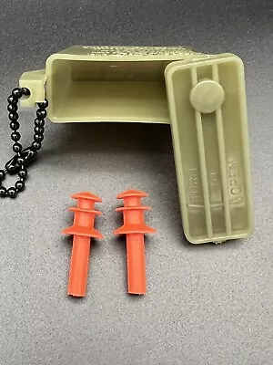 Military Issue Ear Plugs With Case & Chain - Army & Marine Corps Ear Protection • $6.99