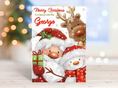 Christmas Card Personalised Christmas Santa Childrens Daughter Son Grandson Any • £2.99