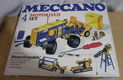 Meccano Motorised Construction Set 4 Boxed 1978  2 Books • £49.95