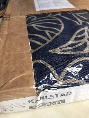 Ikea Karlstad Blue Footstool Cover Bladaker Blue/Beige Leaf Print RARE NEW • £79