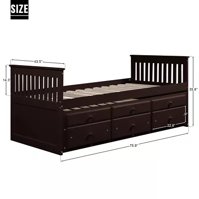 Twin SizeFunctional Bed Frame Featuring Built-In Storage DrawersNoise-Free • $587.99