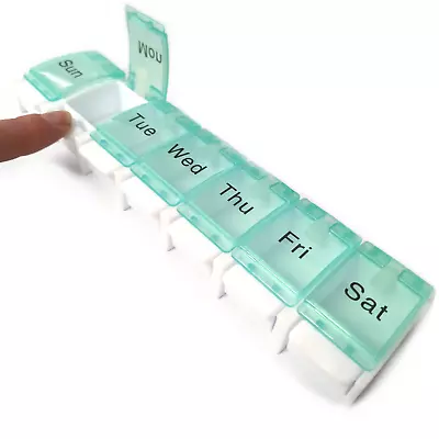 7 Day Pill Organiser Box Medicine Tablet Dispenser Weekly Storage Case Non Wear • £3.79