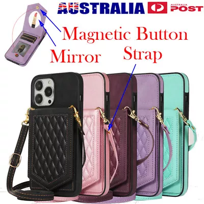 $15.39 • Buy For IPhone 14 13 12 11 Pro XS Max XR 7/8 Plus Wallet Leather Case Cover W/ Strap