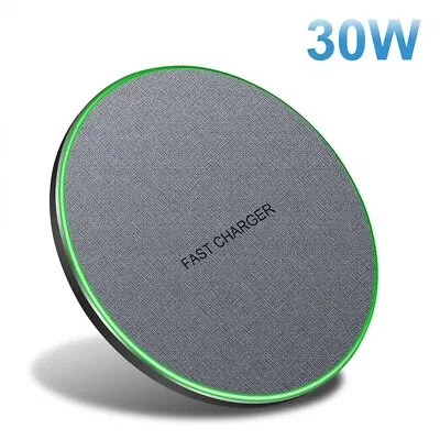 30W Wireless Charger Fast Charging Mat For Apple IPhone 15 14Pro Max 13 12 XS XR • £11.65