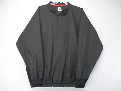 FootJoy Jacket Mens 3XL Black Pullover Windbreaker Snap T Lightweight Nylon Golf • $32.94