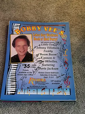 1990s Riviera Hotel Casino Las Vegas Large Signed Placard Bobby Vee Little Eva • $212.50