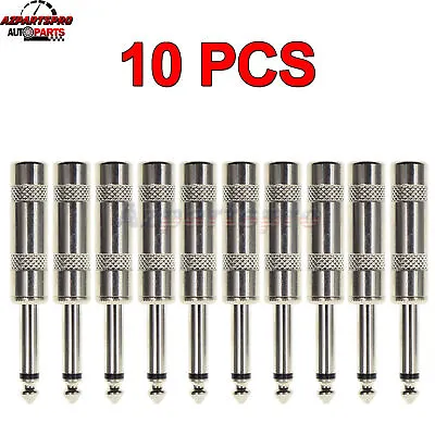 10pcs 1/4 MONO TS Male Audio Speaker Guitar Cable Connector Plug JACK • $11.17