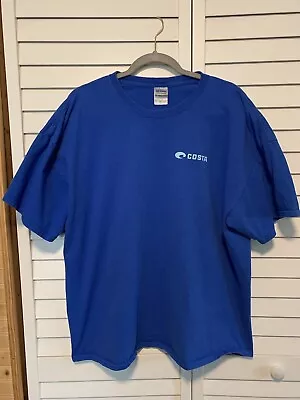 Costa Del Mar T-Shirt Mens 2XL “See What's Out There  Blue Short Sleeve Fishing • $19.72