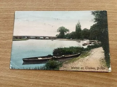 Postcard - Bridge Walton On Thames Surrey Posted • £2