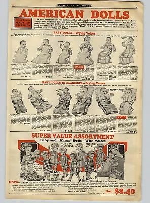 1926 PAPER AD Mama Voice Doll Crying Baby Madan Hendren Ideal F&B Twins • $12.99