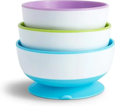 Stay Put Baby Suction Bowl Set Toddlers 6 Months+ Bpa Free Microwave 3 Pack New • £6.41