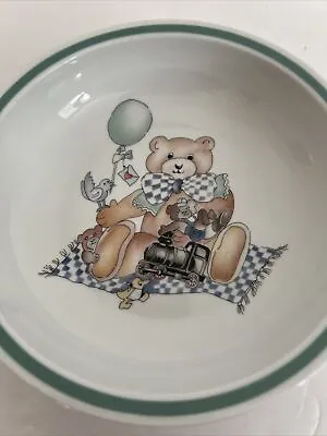 Childs Porcelain Bowl Villeroy & Boch Kiddy Teddy Bear Collection Balloon Bird • $7.96