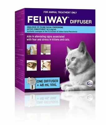 $77.99 • Buy Feliway Fear & Stress Diffuser & Refill For Kittens & Cats 48ml (F8050)
