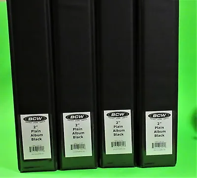 4 Bcw 2  Albums - Plain Black / 3 Ring Binder - Holds 60+ Pages Each  • $31.95