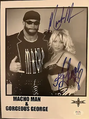Macho Man And Gorgeous George Signed 8x10 With COA! • $499