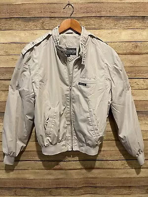 Members Only Vintage Men’s Full Zip Classic Windbreaker Jacket Taupe Size: 38 • $29.95