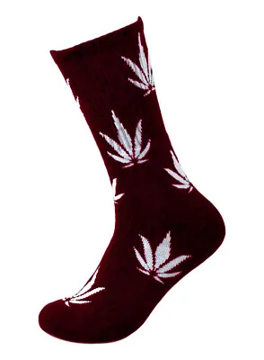 Men's Autumn Marijuana Weed Leaf Athletic Sports Cushioned Cushion Crew Socks • $8