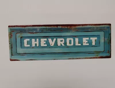 Chevrolet Sign Truck Tailgate Wall Decor Garage  Vintage Chevy Embossed Rustic • $79.94