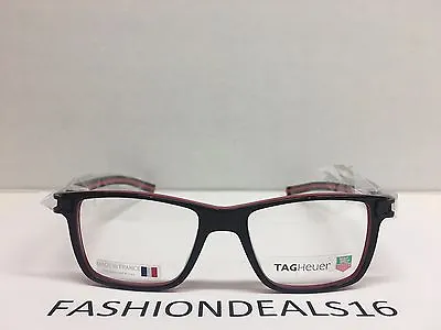 New Tag Heuer W/TAGS 7603 Track S Black Red TH7603 001 50mm Optical Eyeglasses  • $199.99