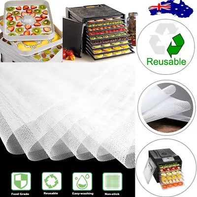 14  12PCS Reusable Non Stick Silicone Dehydrator Sheets For Fruit Dryer Mesh AU • $27.29