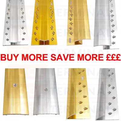 Carpet Metals Cover Strip - Door Bar Trim - Threshold - Edge Silver & Brass • £8.49