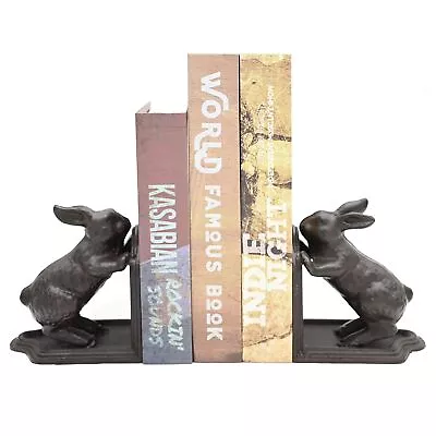 Remenna Rabbit Decorative Bookend Heavy Duty Cast Iron Book Ends Vintage Sh... • $50.22