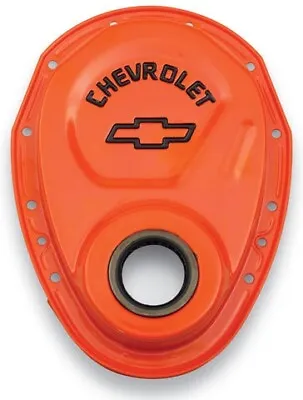 $48.96 • Buy Chevrolet Performance 141-783 1969-1991 SBC Timing Chain Cover, Orange, Steel W/