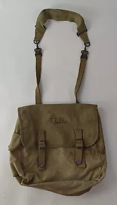 WW2 WWII US ARMY M1936 Musette Field Bag Marked W/ Strap 1942 Date • $10.50