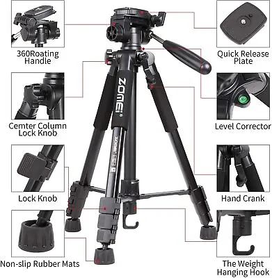 ZOMEI Professional Aluminium Travel Tripod&Pan Head For Canon Nikon DSLR Camera • £22.91