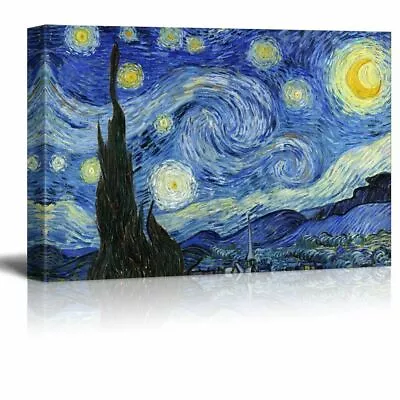 $84.14 • Buy Starry Night By Vincent Van Gogh - Oil Painting Reproduction On Canvas-24  X 36 