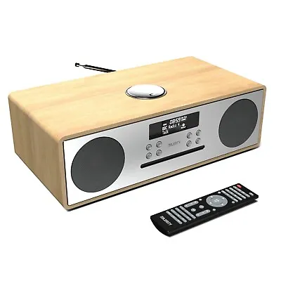 Majority Oakington Bluetooth Hi-Fi CD Compact Stereo System FM DAB Radio Oak • £64.99