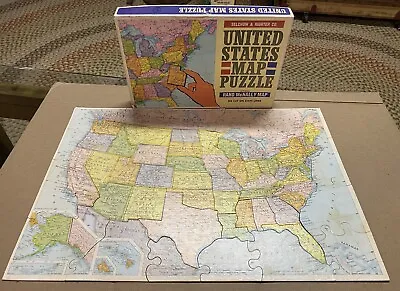 Vintage Rand McNally United States Map Puzzle By Selchow & Righter Co. COMPLETE • $8.99