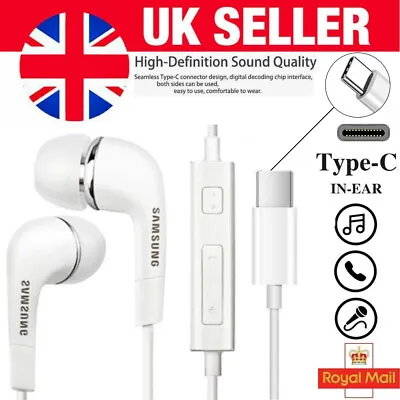 Genuine Samsung USB C Type C Handsfree Headphones In Ear Earphones Wired Earbuds • £5.89