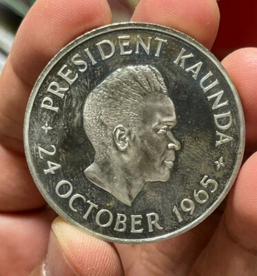 $19.99 • Buy 1965 Zambia 5 Shillings Proof Coin Big Crown Size Coin