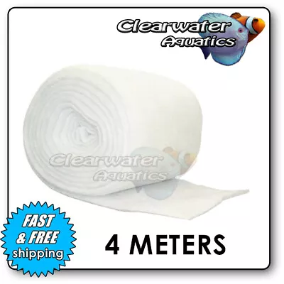 4m FILTER FLOSS WOOL MEDIA ROLL AQUARIUM POND FISH EXTERNAL TANK MARINE • £9.99