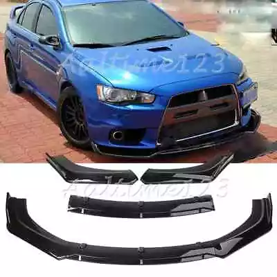 For Mitsubishi Lancer EVO X 10 2008-2015 Front Bumper Lip Spoiler Splitter Gloss • $64.95