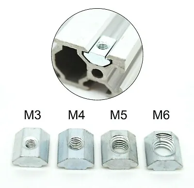 M3 M4 M5 M6 Heavy Duty Solid T-Nuts For 2020 Aluminium Extrusion  20 Series - UK • £0.99