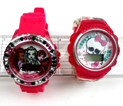 Monster High Girls Pink Flashing Lights LCD Watch Lot 2014 2017 As Is • $12