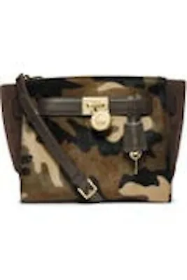 MICHAEL KORS MK Hamilton Traveler Calf Hair Brown Leather Bag Handbag Purse NEW • $367.99