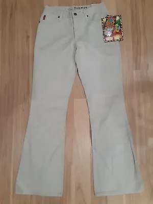 Vintage Mudd Jeans Hip Hugger Beige Low Rise Bell Bottoms Y2K Size 7 NWT • $34.99