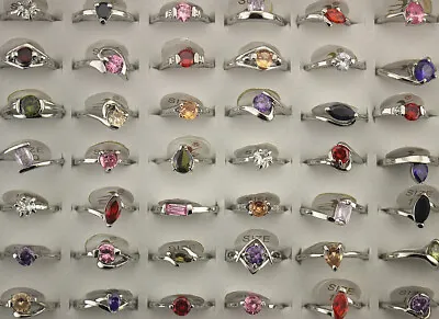 60pcs Lady Jewellery Job Lots Assorted Charm Cubic Zirconia Ring Wholesale Rings • £25.19