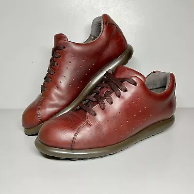 Camper Pelotas Burgundy Leather Casual Shoes Size UK 5 US 7.5 EU 38 • £32.99