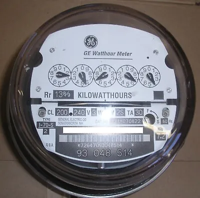 Ge- Electric Watthour Meter (kwh) Type I70s I-70s Fm 2s 240v 200a 5 Pointer • $27.99