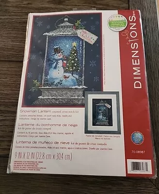 Dimensions Snowman Lantern Counted Cross Stitch Kit ~  14 Count ~ #70-08987 NEW! • $16.99