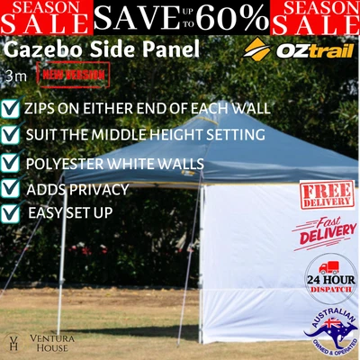 $52.97 • Buy High Quality 3M Solid Polyester White Wall Deluxe Pavilion Gazebo Side Panel AU