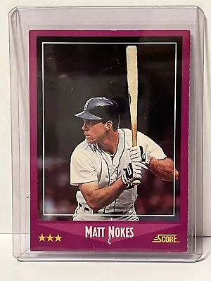 1988 Score #15 Matt Nokes Detroit Tigers Baseball Card • $1.10