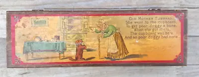 Nursery Rhyme Children's Locking Pencil Box 1880's Vintage Wooden Pencil Case • $79.99