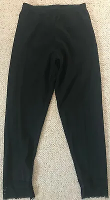 Janina Élégant Ladies 3/4 Leggings Pants Size XS 34 Black With Lace At Hem • £37.48