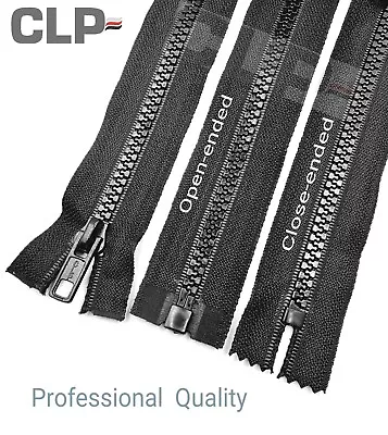 Black Chunky Plastic Zips In Moulded No.5  Open & Close End Durable Plastic Zips • £4.39